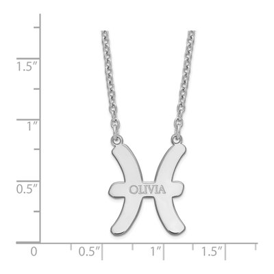 Sterling Silver Pisces Zodiac Necklace – view 2