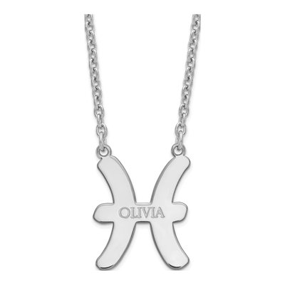 Sterling Silver Pisces Zodiac Necklace