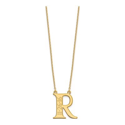 Gold-Plated Sterling Silver Personalized Initial Date Necklace – view 2