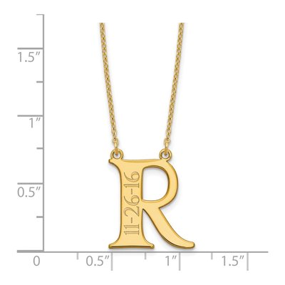 Gold-Plated Sterling Silver Personalized Initial Date Necklace – view 3