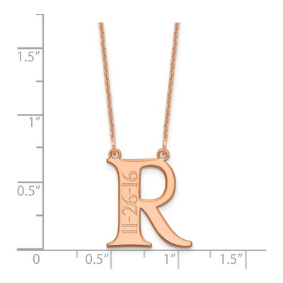 14K Rose Gold Personalized Initial Date Necklace – view 2