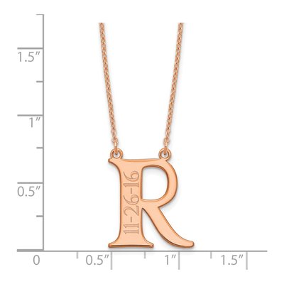 Rose Gold-Plated Sterling Silver Personalized Initial Date Necklace – view 2