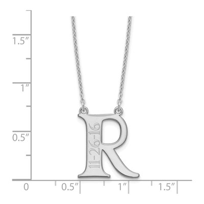 Sterling Silver Personalized Initial Date Necklace – view 3
