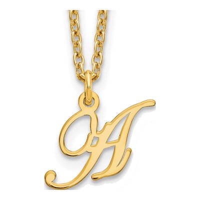 Gold-Plated Sterling Silver Letter A Necklace