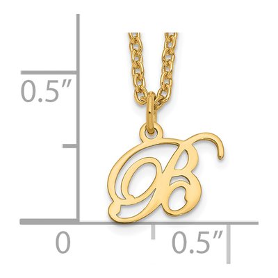 Gold-Plated Sterling Silver Letter B Necklace – view 4