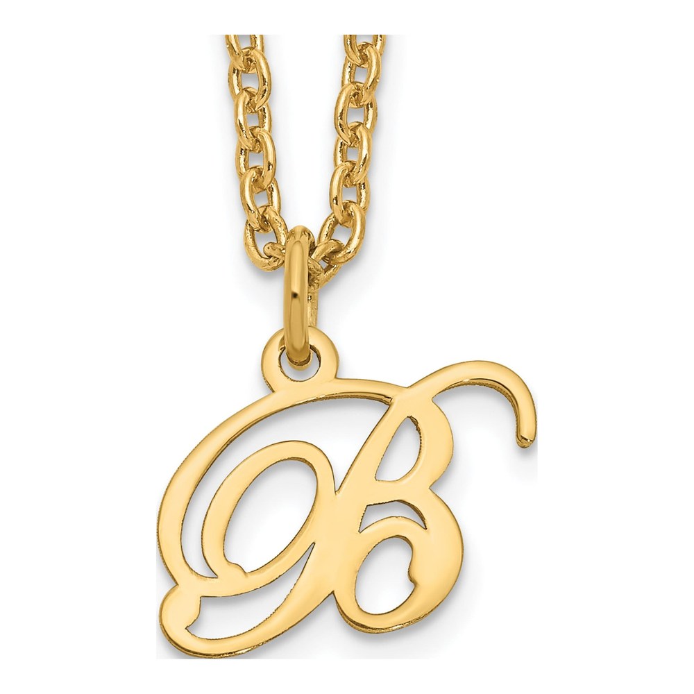 Gold-Plated Sterling Silver Letter B Necklace