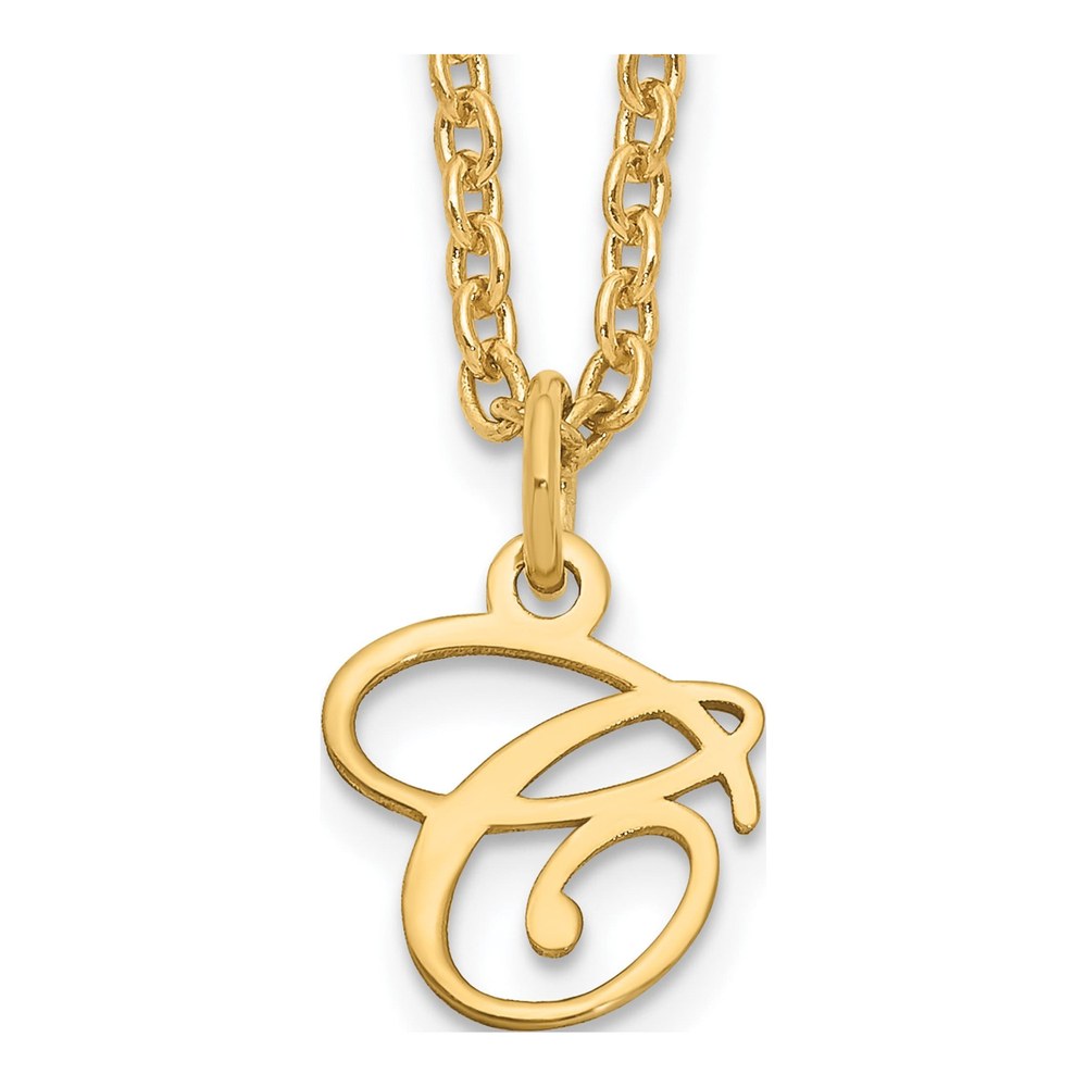 Gold-Plated Sterling Silver Letter C Necklace