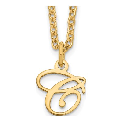 Gold-Plated Sterling Silver Letter C Necklace