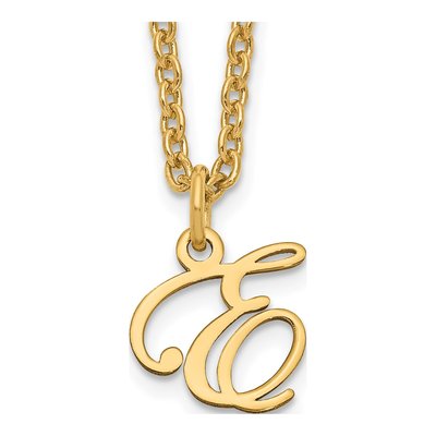 Gold-Plated Sterling Silver Letter E Necklace