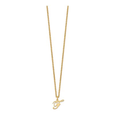 Gold-Plated Sterling Silver Letter F Necklace – view 3
