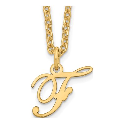 Gold-Plated Sterling Silver Letter F Necklace