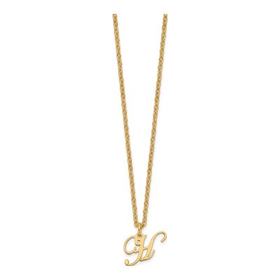 Gold-Plated Sterling Silver Letter H Necklace – view 3