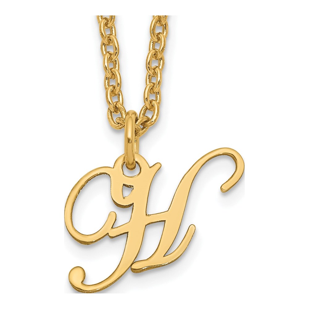 Gold-Plated Sterling Silver Letter H Necklace