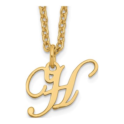 Gold-Plated Sterling Silver Letter H Necklace