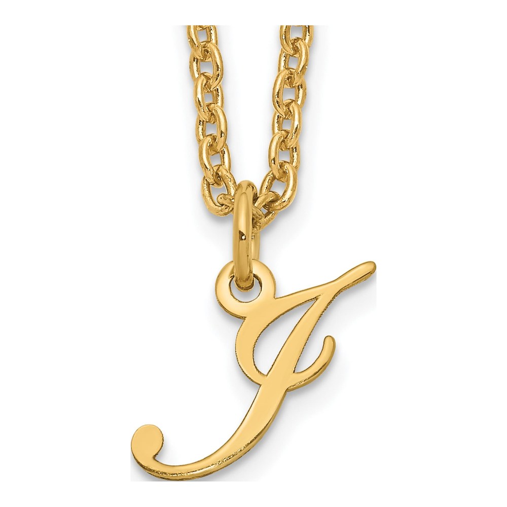 Letter J Initial Necklace, Gold-Plated Sterling Silver
