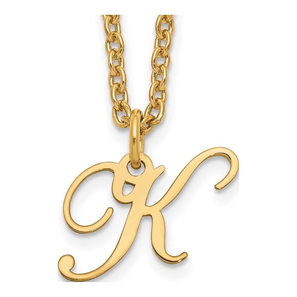 Gold-Plated Sterling Silver Letter K Necklace