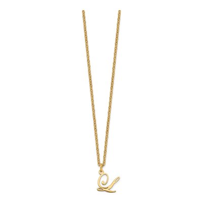 Gold-Plated Sterling Silver Letter L Necklace – view 2