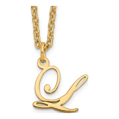 Gold-Plated Sterling Silver Letter L Necklace