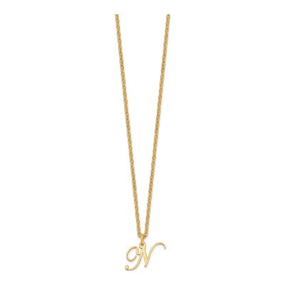 Gold-Plated Sterling Silver Letter N Necklace – view 3