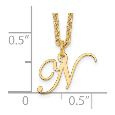 Gold-Plated Sterling Silver Letter N Necklace – view 4