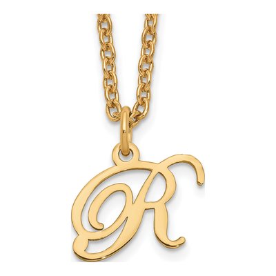 Gold-Plated Sterling Silver Letter R Necklace