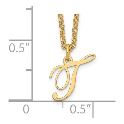 Gold-Plated Sterling Silver Letter T Necklace – view 3