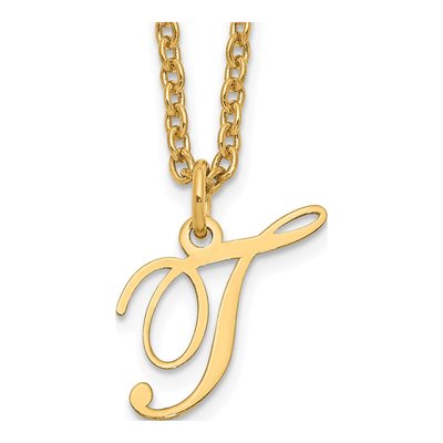 Gold-Plated Sterling Silver Letter T Necklace