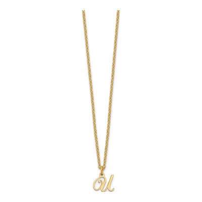 Gold-Plated Sterling Silver Letter U Necklace – view 2