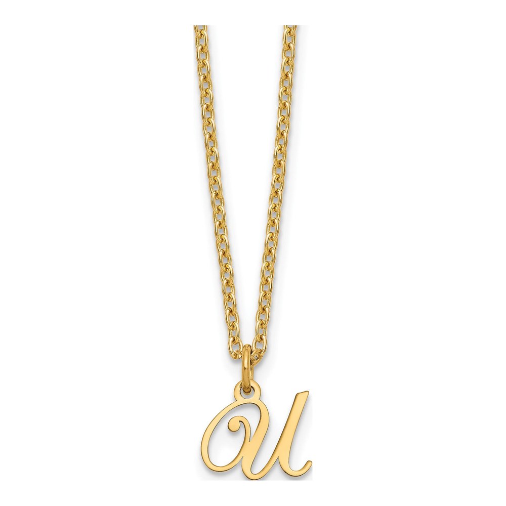 Gold-Plated Sterling Silver Letter U Necklace