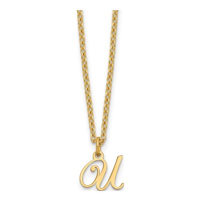 Gold-Plated Sterling Silver Letter U Necklace