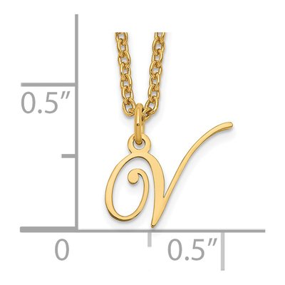 Gold-Plated Sterling Silver Letter V Necklace – view 4