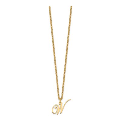 Gold-Plated Sterling Silver Letter W Necklace – view 2