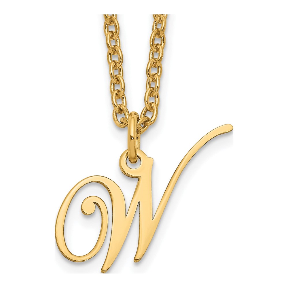 Gold-Plated Sterling Silver Letter W Necklace