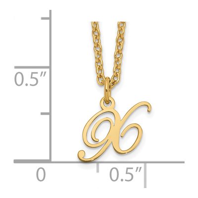 Gold-Plated Sterling Silver Letter X Necklace – view 3