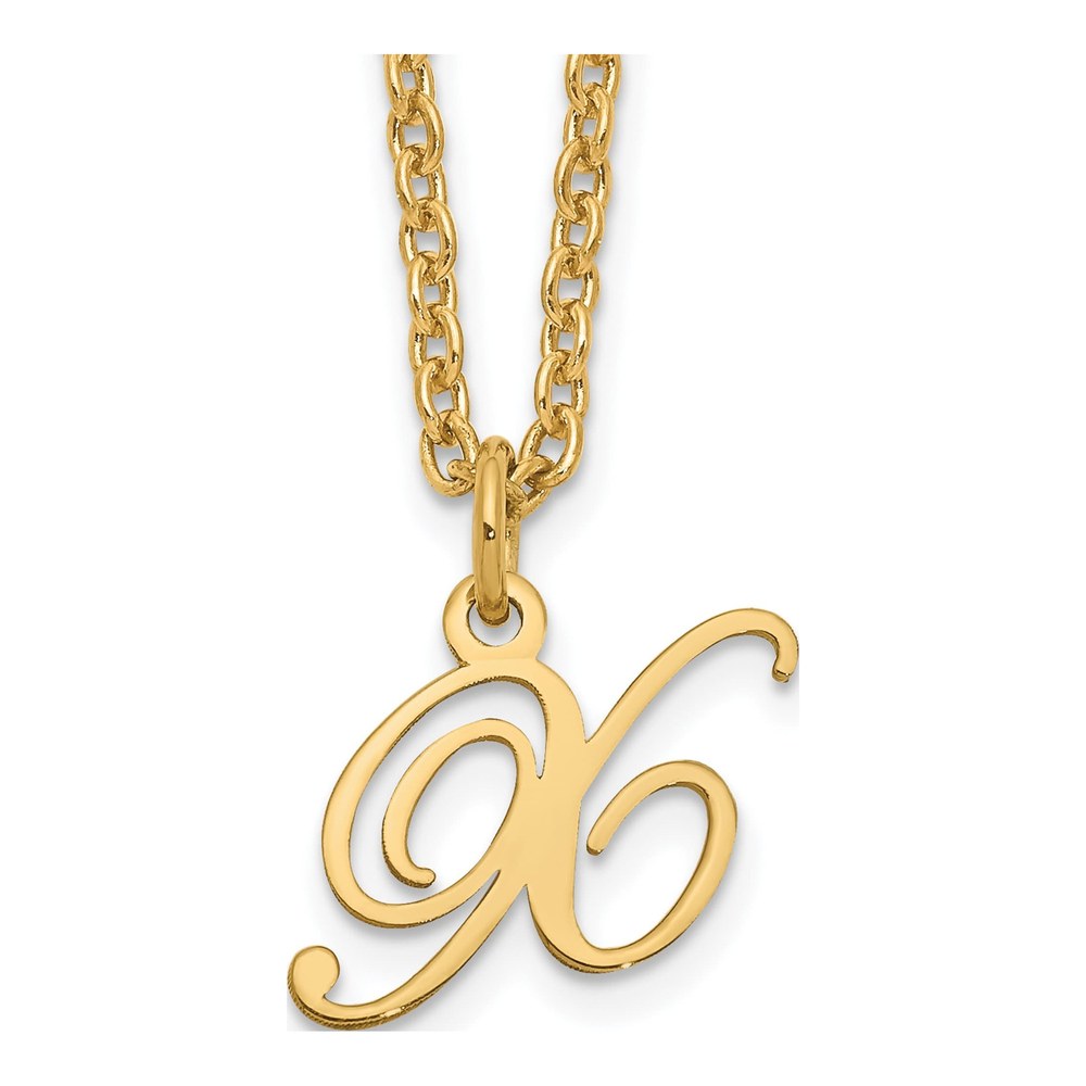 Gold-Plated Sterling Silver Letter X Necklace