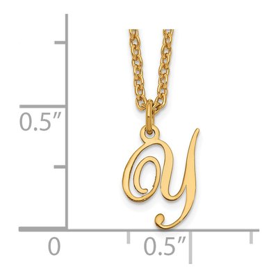 Gold-Plated Sterling Silver Letter Y Necklace – view 3