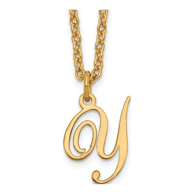 Gold-Plated Sterling Silver Letter Y Necklace