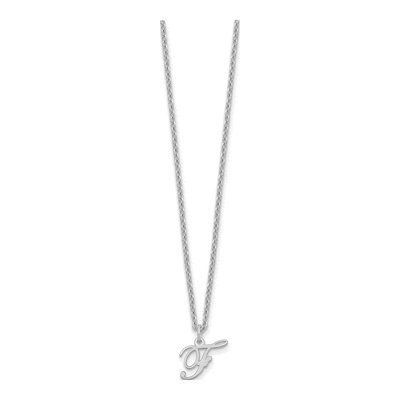 Sterling Silver Letter F Necklace – view 2