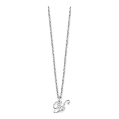 Sterling Silver Letter H Necklace – view 2