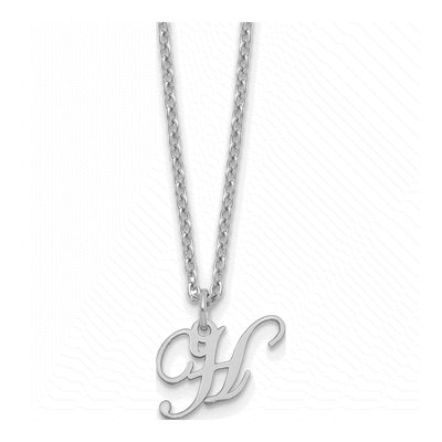 Sterling Silver Letter H Necklace