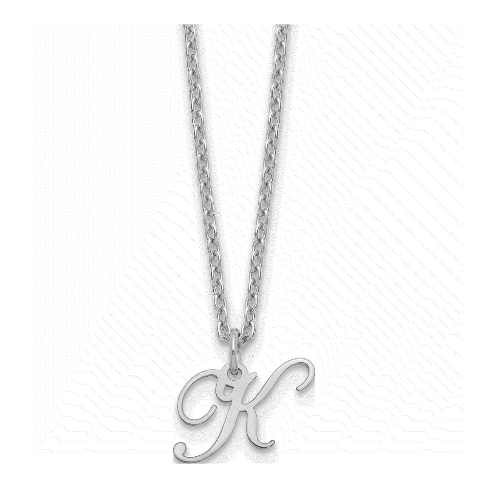 Sterling Silver Letter K Necklace