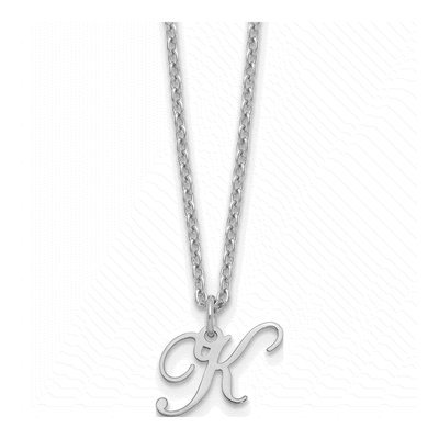 Sterling Silver Letter K Necklace