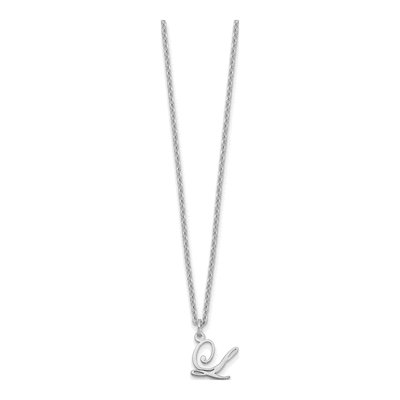 Sterling Silver Letter L Necklace – view 2