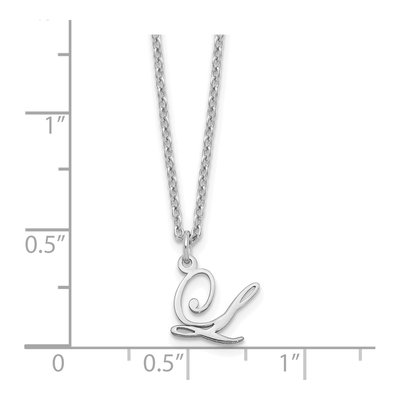 Sterling Silver Letter L Necklace – view 3