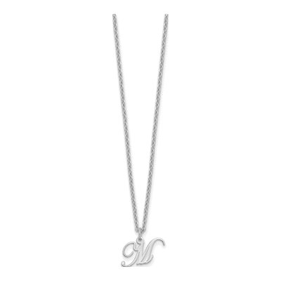 Sterling Silver Letter M Necklace – view 2