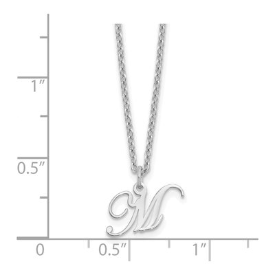 Sterling Silver Letter M Necklace – view 3