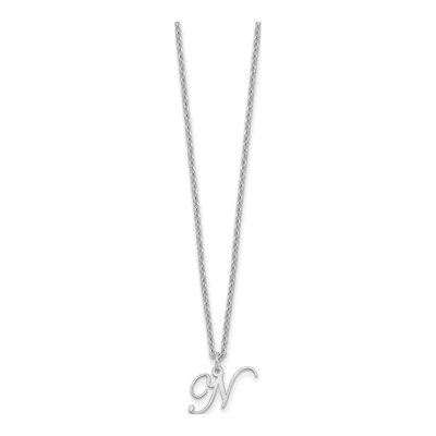 Sterling Silver Letter N Necklace – view 2