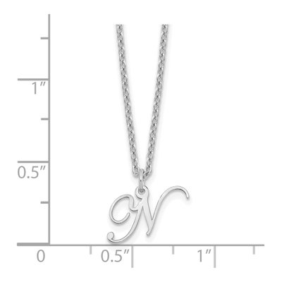Sterling Silver Letter N Necklace – view 3