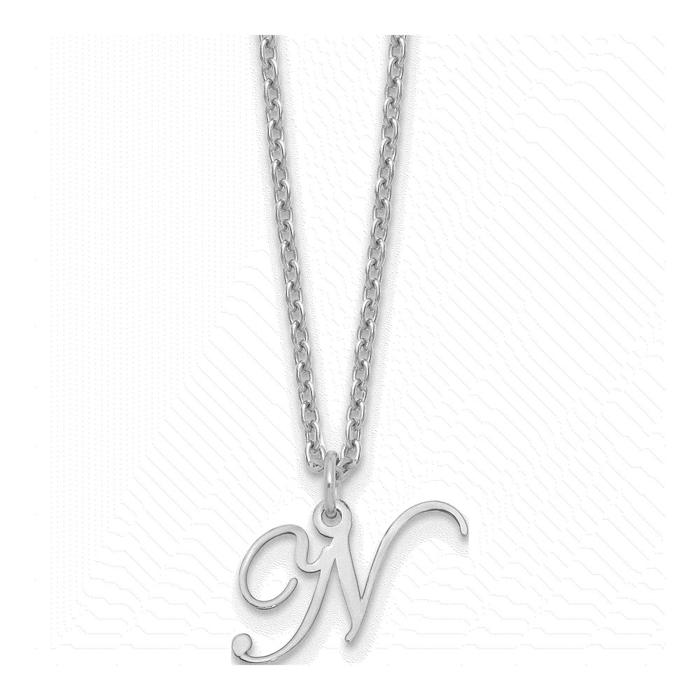 Sterling Silver Letter N Necklace