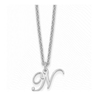 Sterling Silver Letter N Necklace